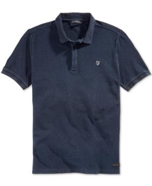 Sean John Men's Textured Indigo Polo