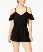 Be Bop Juniors' Flutter-sleeved Cold-shoulder Romper