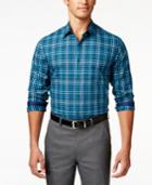 Tasso Elba Big And Tall Ombre Flow Plaid Shirt