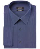 Alfani Men's Performance Midnight Blue Stripe French Cuff Dress Shirt, Only At Macy's