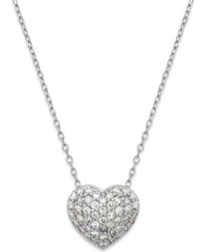 Diamond (1/3 Ct. T.w.) Pave Heart Pendant In 14k White Gold