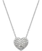 Diamond (1/3 Ct. T.w.) Pave Heart Pendant In 14k White Gold