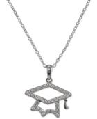 Giani Bernini Cubic Zirconia Pave Graduation Pendant Necklace In Sterling Silver, Only At Macy's