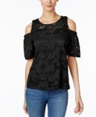 Inc International Concepts Cold Shoulder Lace Top, Only At Macy's
