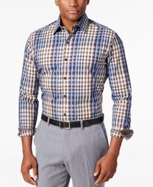 Tasso Elba Men's Big And Tall Classic Fit Plaid Long-sleeve Shirt, Only At Macy's