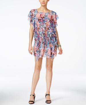 Jessica Simpson Firework Tribal-print Cover-up Dress Women's Swimsuit