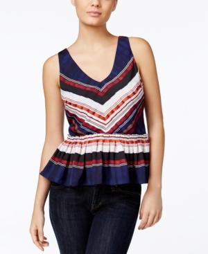 Guess Pendleton Striped Peplum Top