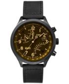 Timex Men's Intelligent Quartz Fly-back Chronograph Black Leather Strap Watch 43mm T2p511ab
