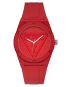 Guess Unisex Iconic Logo Red Silicone Strap Watch 42mm