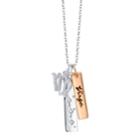Unwritten Cz Constellation Virgo Zodiac Pendant Necklace With Two-tone Silver Plated Charms On Sterling Silver Chain, 18