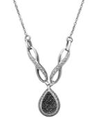 Victoria Townsend Black And White Diamond Pear Drop Pendant (1/4 Ct. T.w.)
