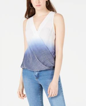 Bcx Juniors' Dip-dyed Wrap-front Tank Top
