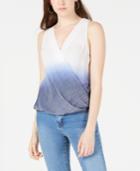 Bcx Juniors' Dip-dyed Wrap-front Tank Top