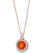 Final Call By Effy Citrine (4-1/4 Ct. T.w.) & Diamond (1/4 Ct. T.w.) Pendant Necklace In 14k Rose Gold