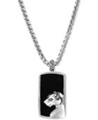 Effy Men's Onyx Panther Pendant Necklace In Sterling Silver