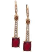 Anne Klein Gold-tone Stone & Crystal Drop Earrings