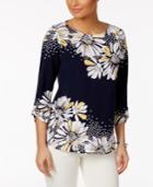Alfred Dunner Seas The Day Floral-print Tunic