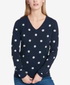 Tommy Hilfiger Metallic Polka-dot Sweater, Created For Macy's