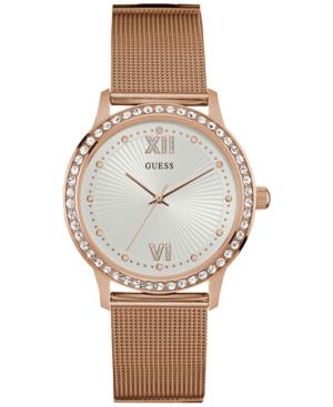 Guess Women's Rose Gold-tone Stainless Steel Mesh Bracelet Watch 39mm U0766l3