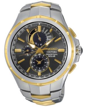 Seiko Men's Solar Chronograph Coutura Two-tone Stainless Steel Bracelet Watch 44mm Ssc376