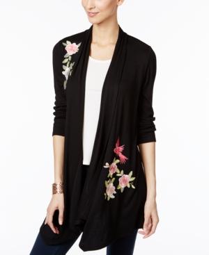 Inc International Concepts Petite Floral-print Draped Cardigan, Only At Macy's
