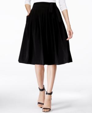 Calvin Klein Pleated Tie-detail Midi Skirt