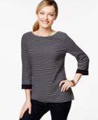 Charter Club Textured Striped Top, Only At Macy's
