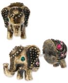 Betsey Johnson Brass-tone Elephant Front-back Stud Earrings