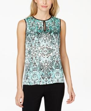 Kasper Sleeveless Snakeskin-print Cami Top