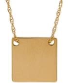 Polished Square Disc Pendant Necklace In 10k Gold