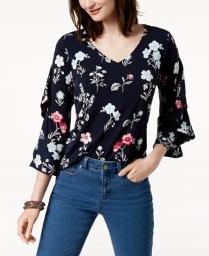 Charter Club Ruffled-sleeve Top, Created For Macy's