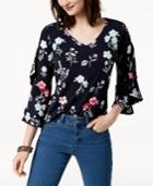 Charter Club Ruffled-sleeve Top, Created For Macy's