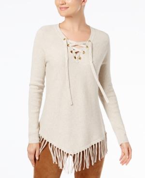 Inc International Concepts Fringe-trim Sweater, Created For Macy's
