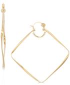 Sis By Simone I. Smith Geometric Wire Hoop Earrings In 14k Gold Over Sterling Silver