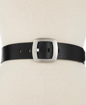 Calvin Klein Leather Pant Belt With Centerbar Buckle