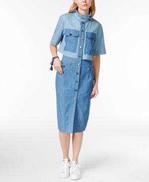 Rachel Rachel Roy Layered Denim Midi Shirtdress