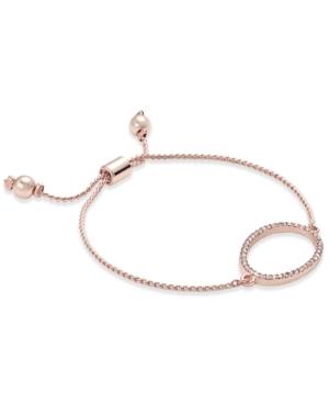 Inc International Concepts Rose Gold-tone Open Oval Pave Slider Bracelet, Only At Macy's