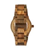 Earth Wood Grand Mesa Automatic Skeleton Wood Bracelet Watch Olive 44mm