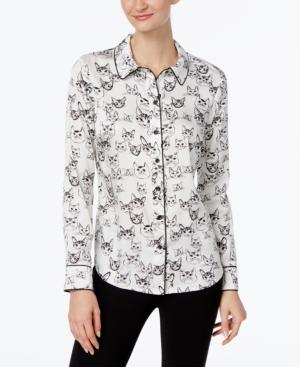 Inc International Concepts Cat-print Blouse, Only At Macy's