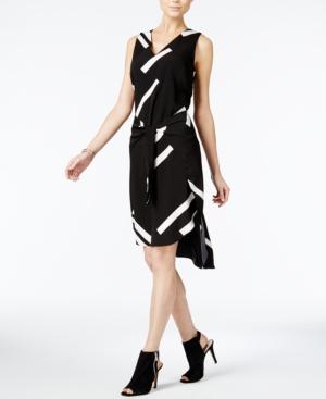 Bar Iii Printed Tie-front Dress, Only At Macy's