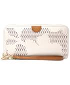 Fossil Sydney Leather Perforated Zip Around Wallet