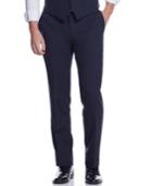 Bar Iii Navy Solid Extra Slim-fit Pants