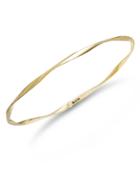 14k Gold Bracelet, Polished Twist Bangle Bracelet