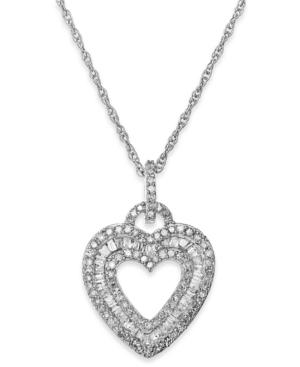 Diamond Heart Pendant Necklace In Sterling Silver (1/2 Ct. T.w.)