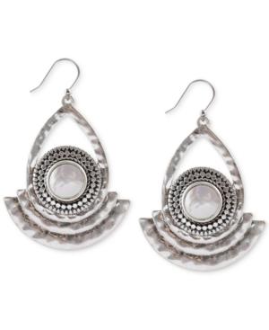 Lucky Brand Silver-tone Freshwater Pearl Statement Drop Earrings