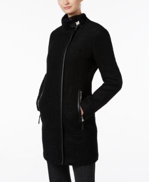 Calvin Klein Faux-leather-trim Walker Coat