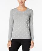 Charter Club Petite Embellished Sweater, Only At Macy's