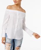 Love, Fire Juniors' Cotton Off-the-shoulder Shirt