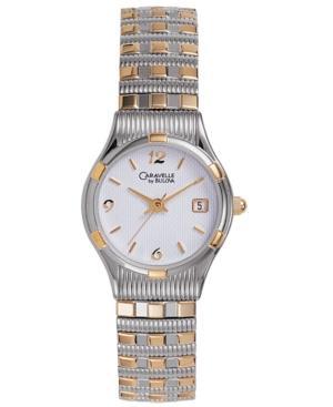 Caravelle By Bulova Watch, Women's Two Tone Bracelet 45m03