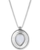 Lucky Brand Silver-tone Colored Stone Reversible Pendant Necklace